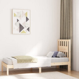 Berkfield Bed Frame Solid Wood Pine 75X190 Cm 2Ft6 Small Single - thumbnail 1