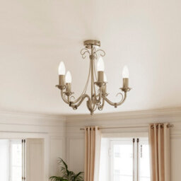 GoodHome Inuus Vintage Metal Antique Brass Effect 5 Lamp Ceiling Light - thumbnail 1