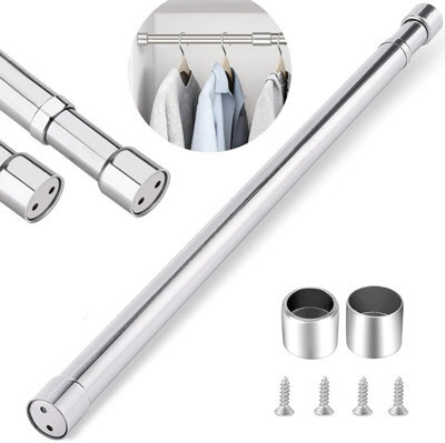 Vivo Adjustable Stainless Steel Wardrobe Clothes Rail 88-160Cm - image 1