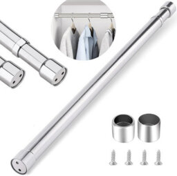 Vivo Adjustable Stainless Steel Wardrobe Clothes Rail 88-160Cm - thumbnail 1