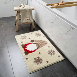 Allure Bath Fashions Neutral Gonk Christmas Bath Mat - Non Slip & Super Soft - thumbnail 7