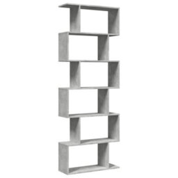 Berkfield Room Divider Bookcase 6-Tier Concrete Grey 70X24X193 Cm Engineered Wood - thumbnail 7