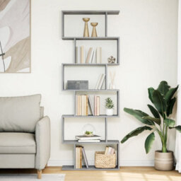 Berkfield Room Divider Bookcase 6-Tier Concrete Grey 70X24X193 Cm Engineered Wood - thumbnail 3
