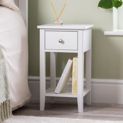 Christow 1 Drawer Slim Bedside Table White - image 1