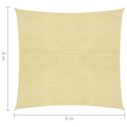 Berkfield Sunshade Sail 160 G/m2 Beige 6X6 M Hdpe - thumbnail 6