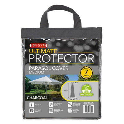 Bosmere Ultimate Zipped Parasol Cover Charcoal 190Cm - image 1