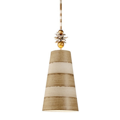 Luminosa Lighting Elstead Anemone 1 Light Dome Ceiling Pendant Taupe, Cream, E27