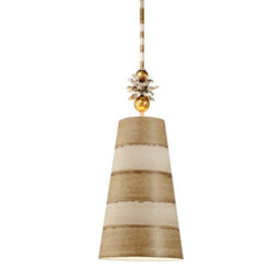 Luminosa Lighting Elstead Anemone 1 Light Dome Ceiling Pendant Taupe, Cream, E27