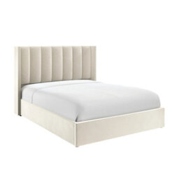 Stratus Interiors Madison Dusk Wing Back Ottoman Storage Bed Cream And Grey - Double