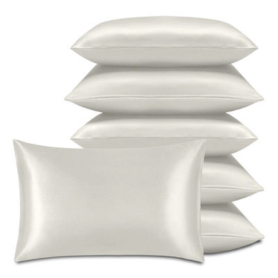 Bedlooms Satin Silk Pillowcase Ivory 3 Pair - Anti Wrinkle Pillow Covers For Hair & Skin Friendly Pillowcases Bedding Set 50X75 Cm - image 1