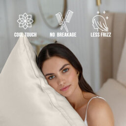 Bedlooms Satin Silk Pillowcase Ivory 3 Pair - Anti Wrinkle Pillow Covers For Hair & Skin Friendly Pillowcases Bedding Set 50X75 Cm - thumbnail 6