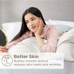 Bedlooms Satin Silk Pillowcase Ivory 3 Pair - Anti Wrinkle Pillow Covers For Hair & Skin Friendly Pillowcases Bedding Set 50X75 Cm - thumbnail 2