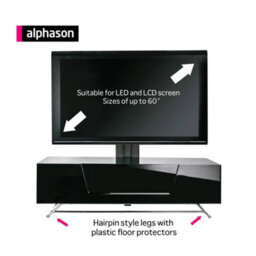 Alphason Chromium Tv-Stand With 1 Flap Black, 1200mm - thumbnail 4