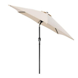 Harbour Housewares Tilting Garden Parasol - 2.3M - Natural - thumbnail 1