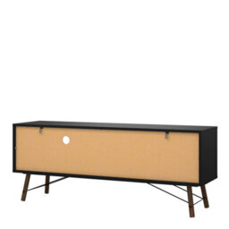 Furniture To Go Ry Tv-Unit 1 Door + 1 Drawer In Matt Black Walnut - thumbnail 4