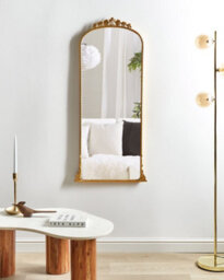 Beliani Wall Mirror Livry 51 Cm 114 Cm Metal Gold - thumbnail 2