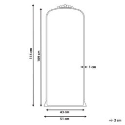 Beliani Wall Mirror Livry 51 Cm 114 Cm Metal Gold - thumbnail 3