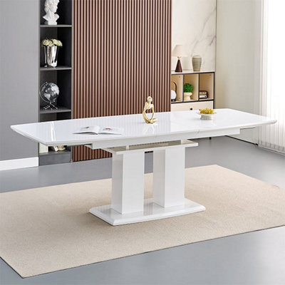 Furniture in Fashion Genisimo Large High Gloss Extending Dining Table In White - image 1
