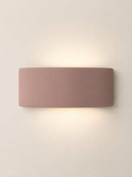 Valuelights Vincent Dusky Pink Curved Ceramic Flush Wall Sconce Light With Bulb - thumbnail 3