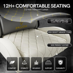 Onemill Gaming Chair With Led Lights,ergonomic Racing Style Recliner With Lumbar Support, Footrest - thumbnail 4