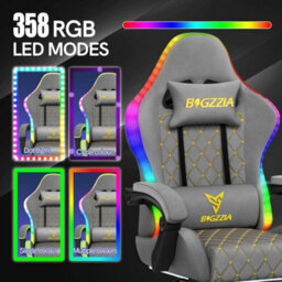 Onemill Gaming Chair With Led Lights,ergonomic Racing Style Recliner With Lumbar Support, Footrest - thumbnail 5