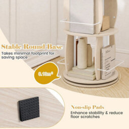 Rotating Bookshelf Tower With Display Stands Spinning Bookcase - thumbnail 6