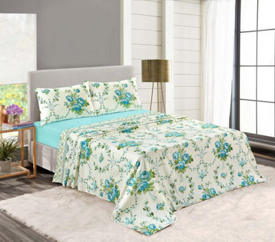 Kampala Hill Olivia Brushed Cotton Flannelette Floral Sheet Set - image 1