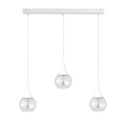 Luminosa Lighting Luminosa Lacrima Bar Pendant Ceiling Light White Transparent Glass Shade 3X E27 - thumbnail 1