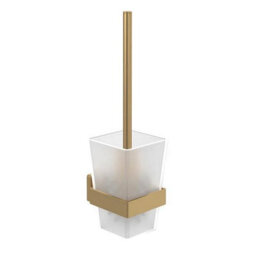 Villeroy & Boch Elements Striking Toilet Brush Set Brushed Gold - thumbnail 1