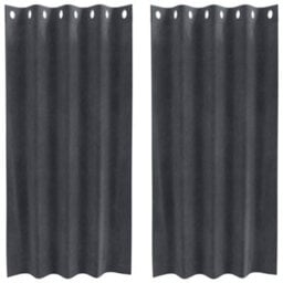 Walplus Curtains With Curtains 2 Pcs Light Grey 140 X 175 Cm Velvet - thumbnail 2