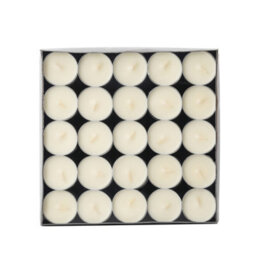 Aroma Naturals Unscented Tealights 100 Pack White Wax Candles 8H Burn Time - thumbnail 3