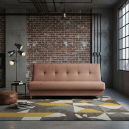 Enduro Iii Sofa Bed 193 Cm With Click Clack Mechanism Storage Comfortable Fold Out Couch With Wooden Frame Orange