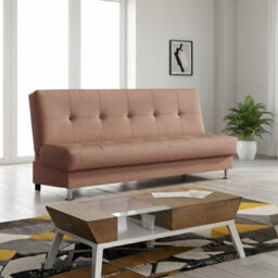 Enduro Iii Sofa Bed 193 Cm With Click Clack Mechanism Storage Comfortable Fold Out Couch With Wooden Frame Orange - thumbnail 2