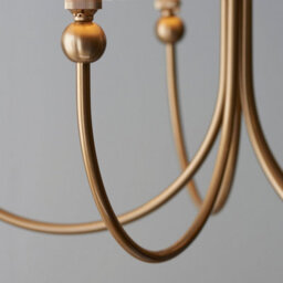 Loops Stunning 5-Light Pendant Ceiling Light In Brushed Aged Brass With Elegant Pearl Grey Shades - thumbnail 7