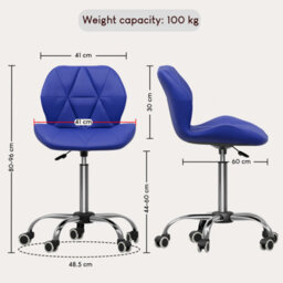 Lassic Vida Designs Geo Blue Office Swivel Chair Ukfr Pu Faux Leather - thumbnail 2