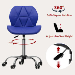 Lassic Vida Designs Geo Blue Office Swivel Chair Ukfr Pu Faux Leather - thumbnail 4