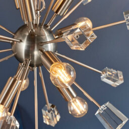 Anson Lighting Parrow Satin Nickel And Clear K5 Crystal Glass 9 Light Ceiling Pendant - thumbnail 6