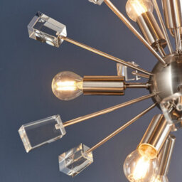 Anson Lighting Parrow Satin Nickel And Clear K5 Crystal Glass 9 Light Ceiling Pendant - thumbnail 7