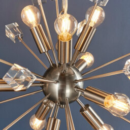 Anson Lighting Parrow Satin Nickel And Clear K5 Crystal Glass 9 Light Ceiling Pendant - thumbnail 5