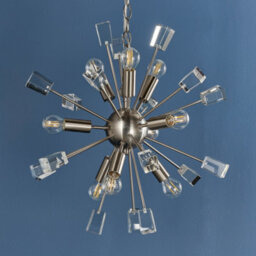 Anson Lighting Parrow Satin Nickel And Clear K5 Crystal Glass 9 Light Ceiling Pendant - thumbnail 8