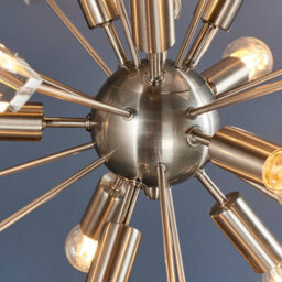 Anson Lighting Parrow Satin Nickel And Clear K5 Crystal Glass 9 Light Ceiling Pendant - thumbnail 9