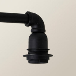 Valuelights Luiggi 5 Way Satin Black Pipework Bar Ceiling Light - Complete With 4W Led Filament Bulbs 2700K Warm White - thumbnail 3