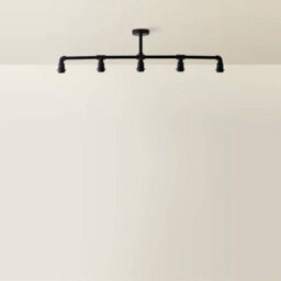 Valuelights Luiggi 5 Way Satin Black Pipework Bar Ceiling Light - Complete With 4W Led Filament Bulbs 2700K Warm White - thumbnail 2