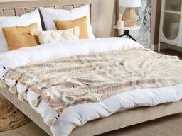 Beliani Blanket Yarseli Cotton 130 X 170 Cm Beige - thumbnail 2