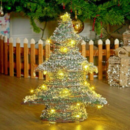 Urbn-Living Urbnliving 40Cm Pre Lit Artificial Christmas Tree Green & White Xmas Light Up Led Festive Decor - thumbnail 1