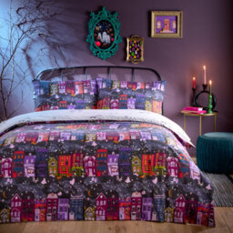 Furn. Creepy Town Reversible Duvet Set, Single, Multicolour - thumbnail 4
