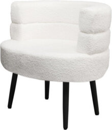 Alivio White Sherpa Sofa Chair, Modern Accent Armchair For Living Room, Bedroom, Dining Room & Makeup Vanity, Soft Cushioned Chair - thumbnail 3