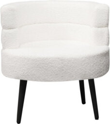 Alivio White Sherpa Sofa Chair, Modern Accent Armchair For Living Room, Bedroom, Dining Room & Makeup Vanity, Soft Cushioned Chair - thumbnail 1