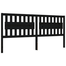 Berkfield Bed Frame With Headboard Black 200X200 Cm Solid Wood - thumbnail 8