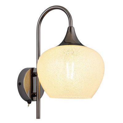 Luminosa Lighting Luminosa Maxy Dome Wall Lamp Gunmetal Clear Glass Shade 1X E27 - image 1